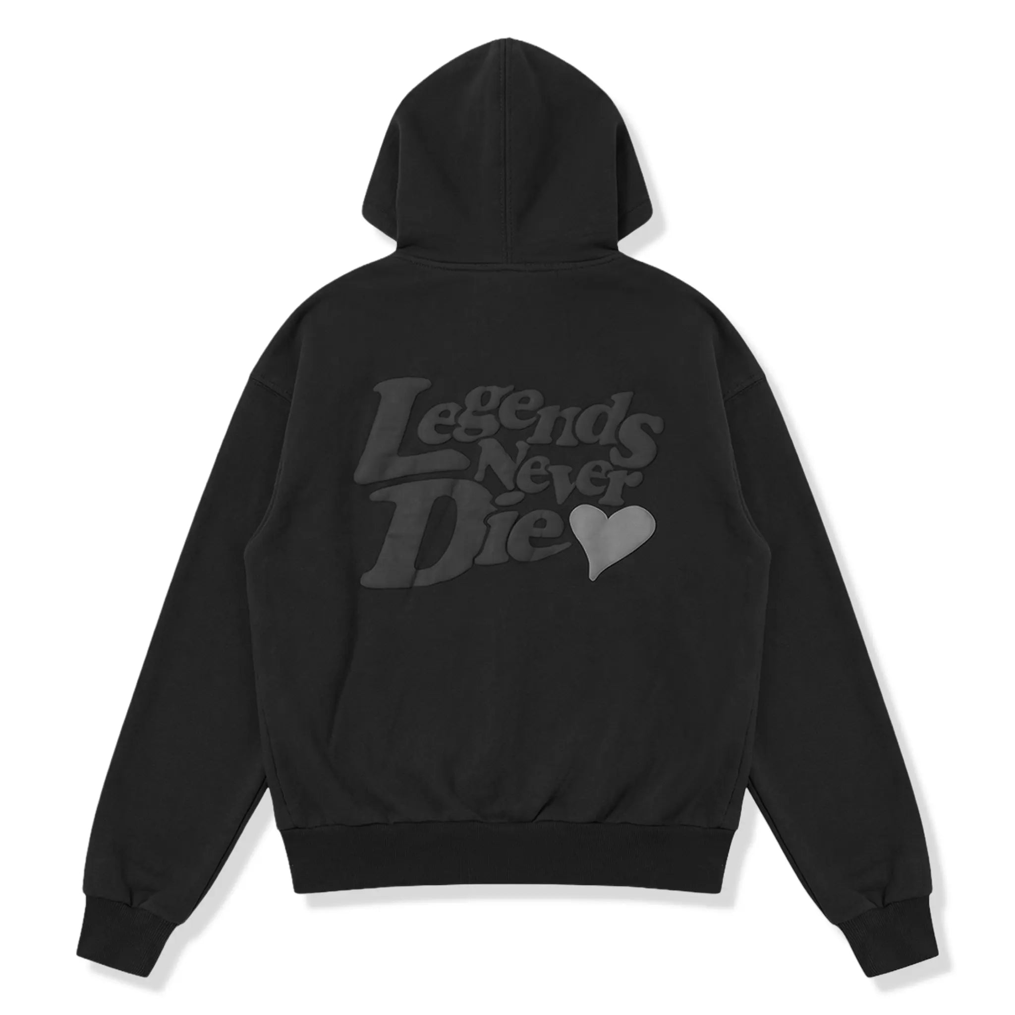 Back View of Légende Paris Lnd Tonal Black Zip-Up Hoodie LPHOD021